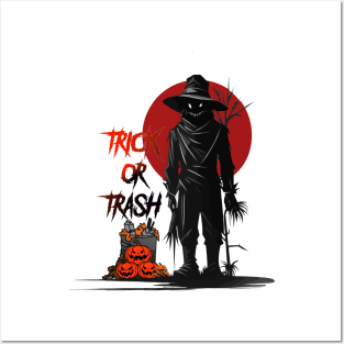 trick or trash scarecrow Posters and Art